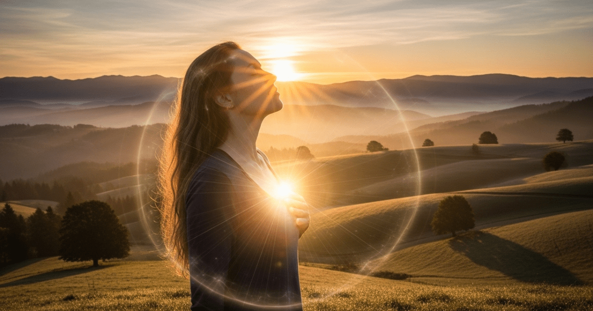 Frau im Licht (1200 x 630 px) Lernimpuls zum Wohle aller aus der höchsten göttlichen Ebene.
