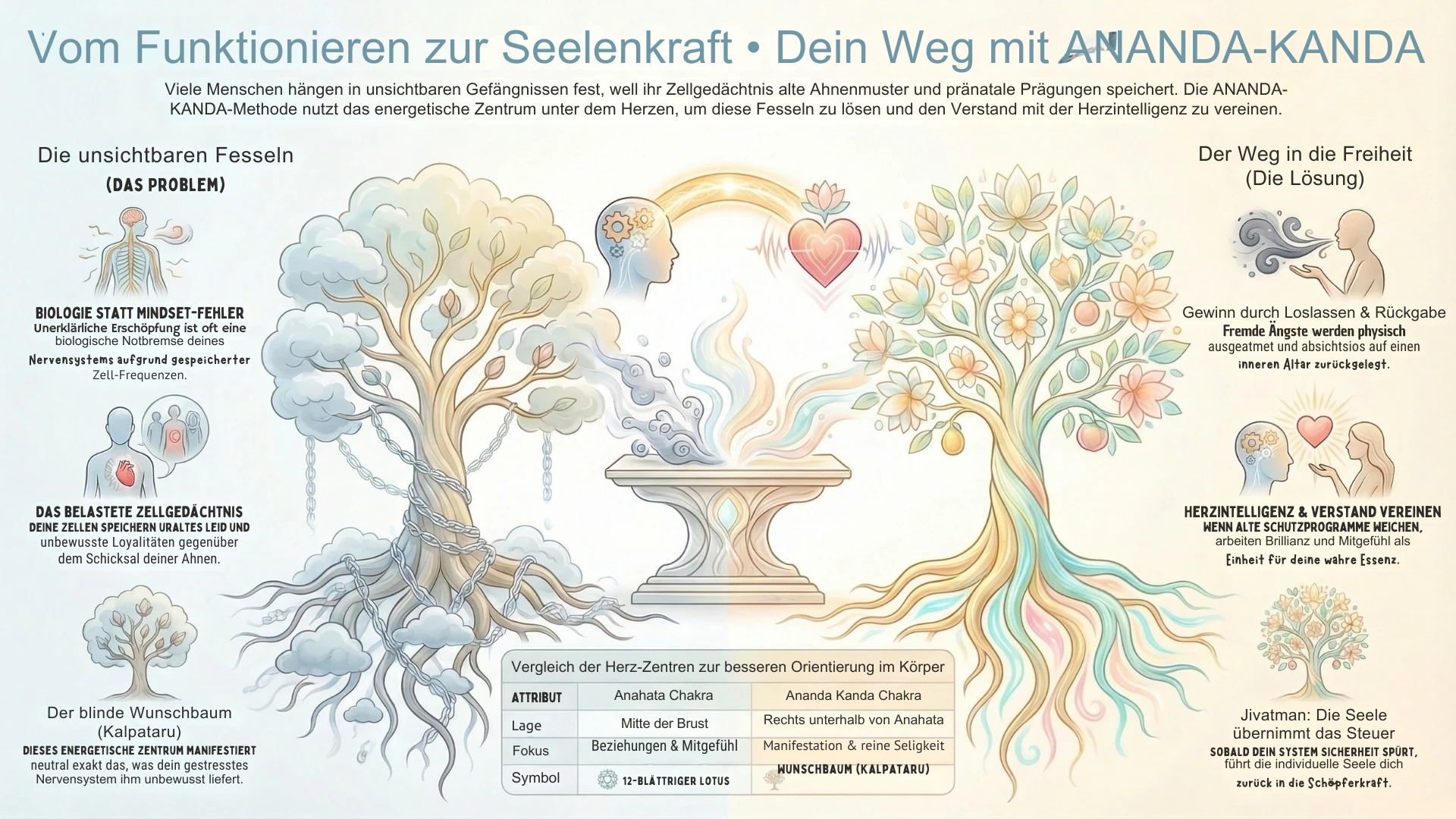 Herzintelligenz vereinen Eine graphische Darstellung wie du vom Funktionieren in Deine Seelenkraft kommst, mit kurzen Erläuterungen und . Anleitungen Divine und Tao Blessing zum höchsten Wohle aller für Liebe, Frieden, Harmonie und Freiheit