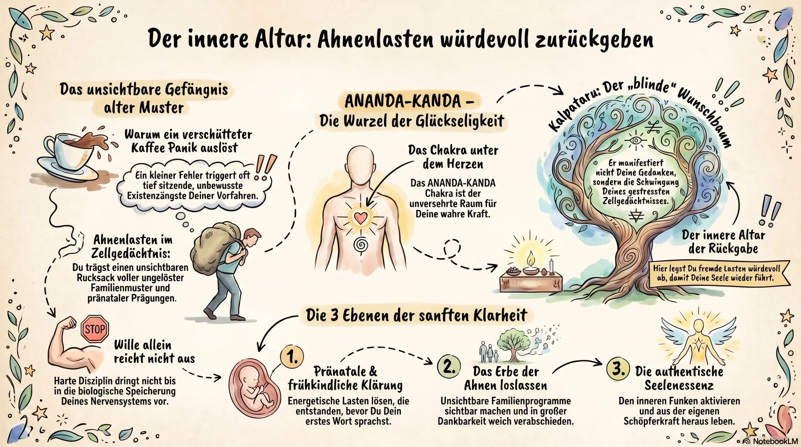 Ahnenlasten zurückgeben Eine graphische Darstellung. Divine und Tao Blessing. Zum höchsten Wohle aller für Liebe, Frieden, Harmonie und Freiheit.