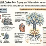 ANANDA-KANDA Chakra Diagramm des menschlichen Oberkörpers zur Bestimmung des Ananda Kanda Chakras (spirituelles Herz) und des Herzchakras (Anahata) im Brustbereich. Visuelle Darstellung der feinstofflichen Anatomie für Chakra-Lehre, Schattenarbeit und Ahnenheilung, entwickelt von Marlies Reimers, Online-Coach aus Berlin. Die Grafik zeigt die Verbindung von Herz, Kehle und Basis für ganzheitliche Heilung und Bewusstseinsbildung. Divine und Tao Blessing zum höchsten Wohle aller für Liebe, Frieden, Harmonie und Freiheit