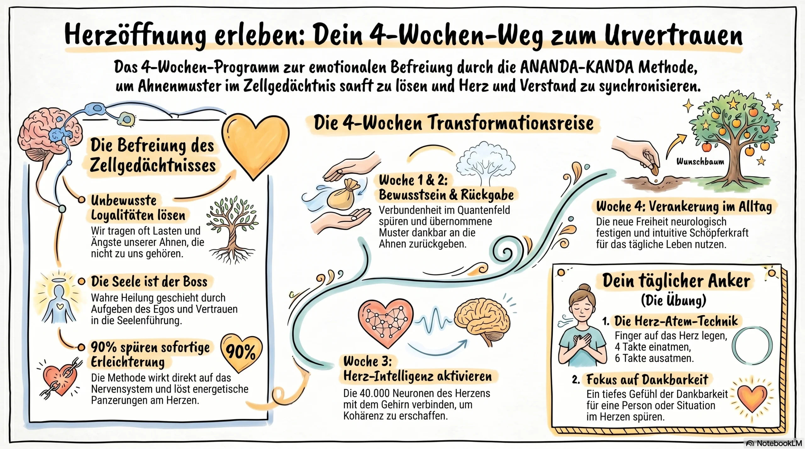Herzöffnung erleben: Dein 4-Wochen-Weg zum Urvertrauen mit der ANANDA-KANDA Methode – unbewusste Loyalitäten lösen, Herzintelligenz aktivieren, Herz und Gehirn synchronisieren, Marlies JC Reimers Berlin