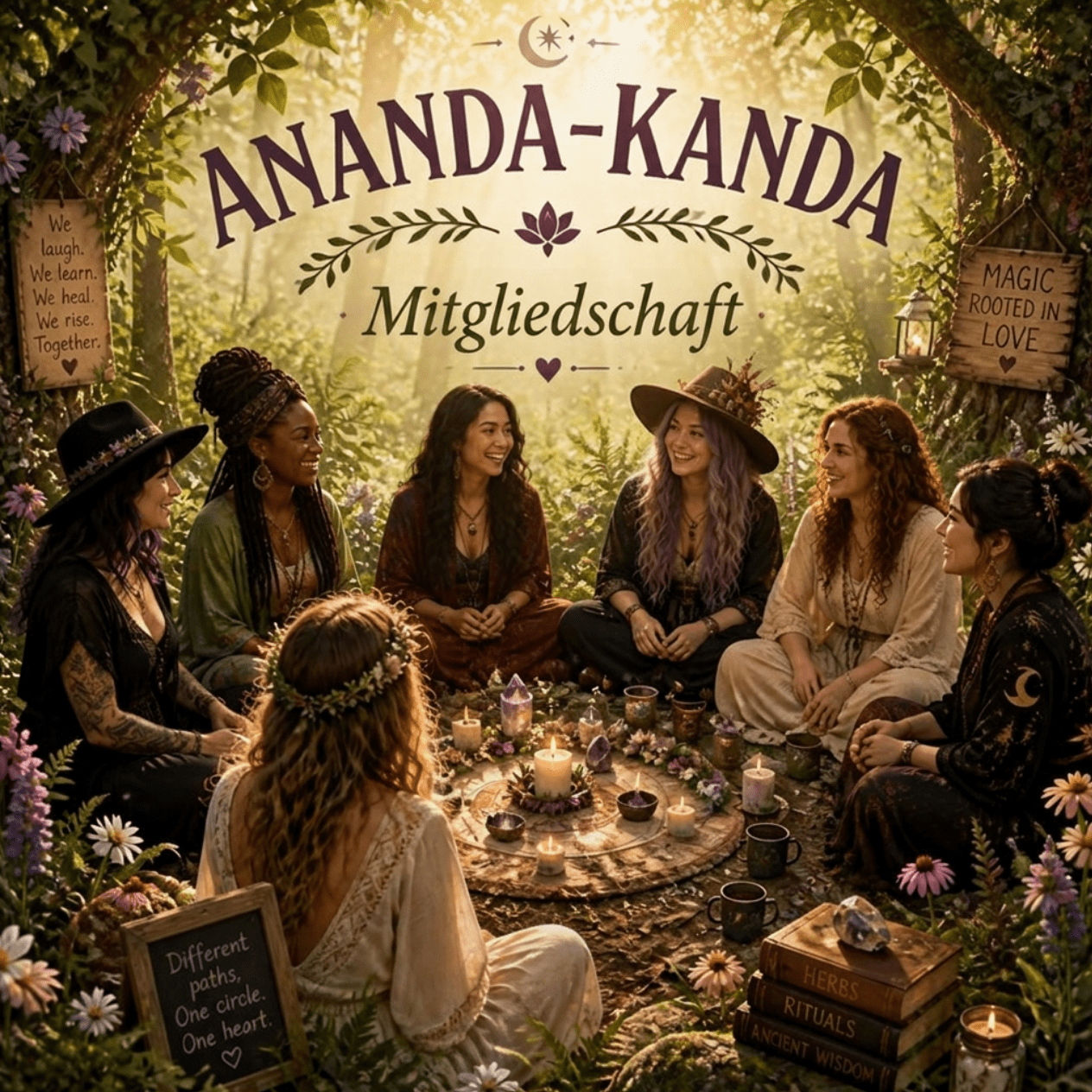 Bild mit KI erzeugt.  ANANDA-KANDA-Mitgliedschaft. Zum höchsten Wohle aller mit Divine und Tao Blessing für Liebe, Frieden, Harmonie und Freiheit